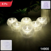 Crystal Design LED Flameless Tealight Candles (6 Pc)